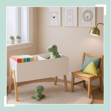 Spielzeugkiste für Kinder - Skandinavisches Design, Holzbeine