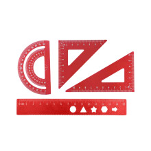 Aluminum Alloy Protractor Set for Students – Multifunctional Ruler, Straight, Triangular, Protractor & Metal Scale (Compatible with School Supplies)