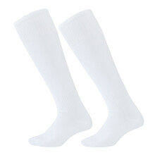 Long Tube Socks Breathable Sweat Absorption No Odor Elastic Long Tube Socks for Playing Football White