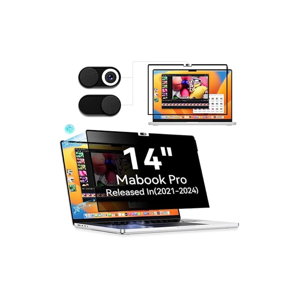 Privacy Screen Protector For Macbook Pro 14" (2021Â2024, M1/M2), Compatible With A2918/A2992/A2442/A2779, Removable Anti-Spy & Filter Blue/Light 9422877443895