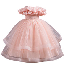 Rosa Prinzessinnenkleid für Mädchen von 4-6 Jahren – schulterfrei