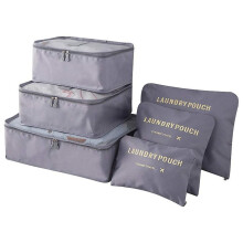 6Pcs Travel Packing Cubes Multi-functional Travel Storage Bags for Clothes Shoes Cosmetics Travel Luggage Organizer for Travel Accessories (Grey)