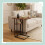 Foldable C-Shaped Side Table, Wood-Effect, Black Frame 1