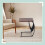 C-Shaped Side Table with Magazine Rack, Wood-Effect Top 1