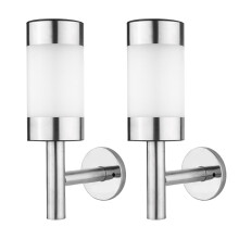 Stainless Steel Solar Wall Light, Waterproof Outdoor Sconce, LED Garden Lighting, Modern Patio Decor, Energy Efficient Pathway Light