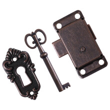 1 Set Vintage Lock Key Cabinet Lock with Key Iron Brown Security for Furniture