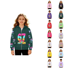 Boys Cartoon Digital Print Zip Up Hoodie Long Sleeve Pullover Jacket With Hood For Kids Outdoor Sports