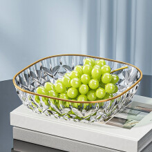 Fruit Bowl Basket Fruit and Vegetable Holder For Kitchen Counter - Countertop Display Baskets Organizer Bowl Storage for Veggie Fruits Snack - Clear