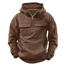 Big Boys Distressed Hooded Pullover Sweatshirt – Warm Fleece Jacket With Multiple Pockets, Casual Athletic Outerwear Style, Fall Winter Daily Wear