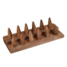 12 Fingers Wood Ring Display Stand Compact for Jewelry Show Storage Showcase