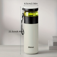 Stainless Steel Insulated Tea Cup with Ceramic Lining, Multi-Purpose Reusable Water Bottle, Hand Wash Only