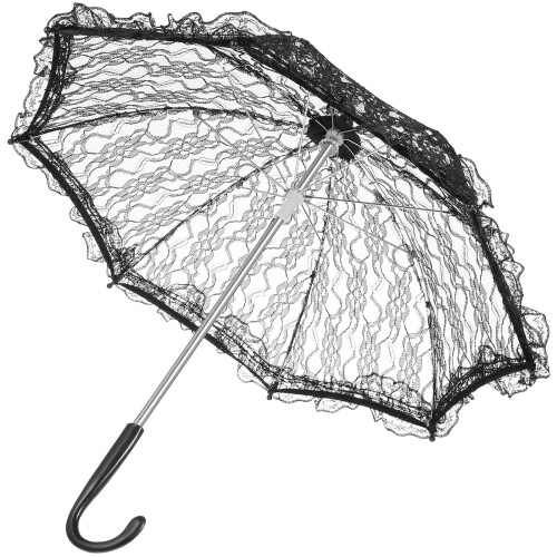 1Pc Vintage Black Lace Parasol Bridal Stage Performance Accessory 1