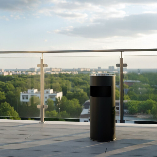 Standing Ashtray with 17L Bin - Removable Insert
