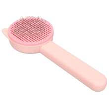 Cat Grooming Tool with One Click Cleaning Button, Skin Friendly Massage Needles for Sensitive Pets, Ergonomic Handle Brush for Easy Pet Hair Removal