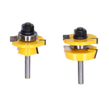 Anti Kickback Design Router Bit Set Tongue And Groove Wood Milling Cutter Solid Hardened Steel Body Adjustable T Shape Woodworking Tool For Plywood