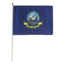 Bandiere della Marina Militare 12x18 pollici - 1 dozzina di bandiere della Marina degli Stati Uniti per parate, eventi e decorazioni - Asta in legno