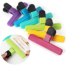Confezione da 6 clip grandi per sacchetti di patatine, colori assortiti, clip in plastica resistenti per sacchetti alimentari, impugnatura