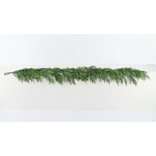 Guirlande de Noël artificielle en cyprès de 1,8 m (6 pi) pour intérieur/extérieur (sans alimentation électrique)