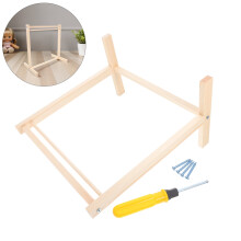 Appendiabiti in legno beige per casa delle bambole, elegante supporto per esporre vestiti per bambole, 29,5x9,5x11,5 cm