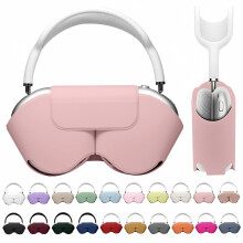 Compatibile con AirPods Max Smart Case, custodia protettiva in morbida pelle PU con modalità sonno e custodia da viaggio antipolvere – Rosa