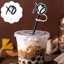 Valentine's Day Silicone Straw Topper Reusable Straw Cap Set Anti-Dust Straw Plug Cute Cartoon Straw Decoration(Style-C 0.3in)