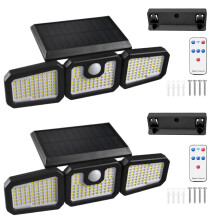 2 st. 2-pack solcellslampor - 210 LED, 1200 mAh batteri, 7,87 x 4,80 x 7,08 tum, IP65 vattentät