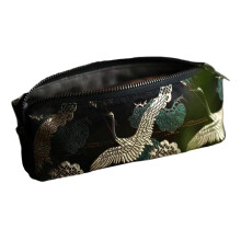 Estojo para lápis com bordado floral retrô, grande capacidade, em algodão e linho, ideal para guardar canetas, lápis e outros itens essenciais de