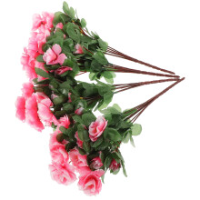 Gesimuleerde bloem roze plastic zijde 4 stuks