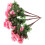 Flor artificial rosa de seda plástica (4 peças) 1