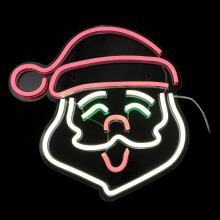 Santa Head Night Lamp PVC Material LED Neon Light Decor for Home