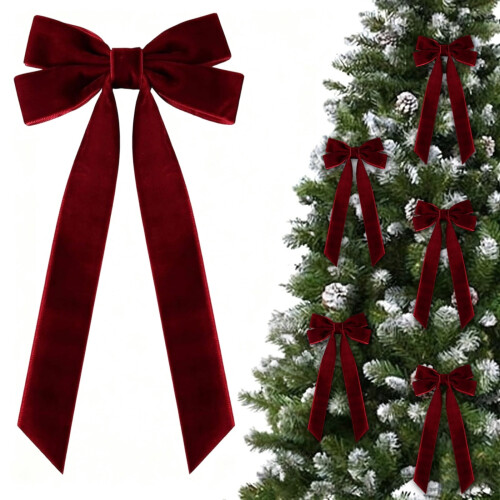 Nœuds de Noël en velours (16 pièces)