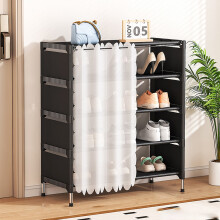 Wolnostojąca szafka na buty z organizerem Plastic4Tier, przenośna, oszczędzająca miejsce i łatwa w montażu, skandynawska szafka na buty (czarna)