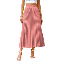 Women's Pleated High-Waisted A-Line Midi Skirt