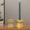Ceramic candle holder square black white gold textured 1 1
