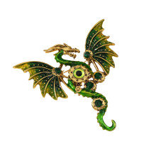 Drachen-Brosche aus Legierung, Unisex, robuste Anstecknadel