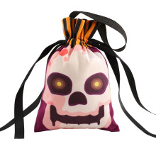 Sac à bonbons citrouille d'Halloween en tissu, décoration de fête, taille unique
