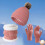 Ensemble unisexe d'hiver en maille rose 3 pièces 1