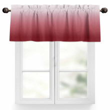 Cortinas degradê vermelhas para janelas, 54x18 polegadas, com bolso para varão, ideais para cozinha, sala de estar e quarto, com filtragem de luz,