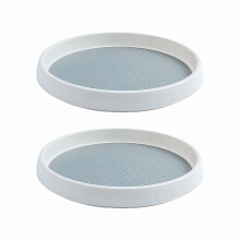 2PCS Rotating Spice Organizer Rack Round Multi-Function Storage Tray