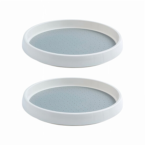 2PCS Rotating Spice Organizer Rack Round Multi-Function Storage Tray
