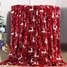 Yyuenw Christmas Throw Blanket – Cute Red Reindeer Flannel Fleece, Soft Holiday Plush Blanket for Couch, Bed, Sofa (39.37" x 51.18")
