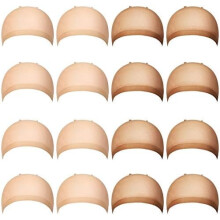 100 count Elastic Medium Nude Wig Caps Stretchy Nylon Stocking Caps for Women (Beige and Nude)