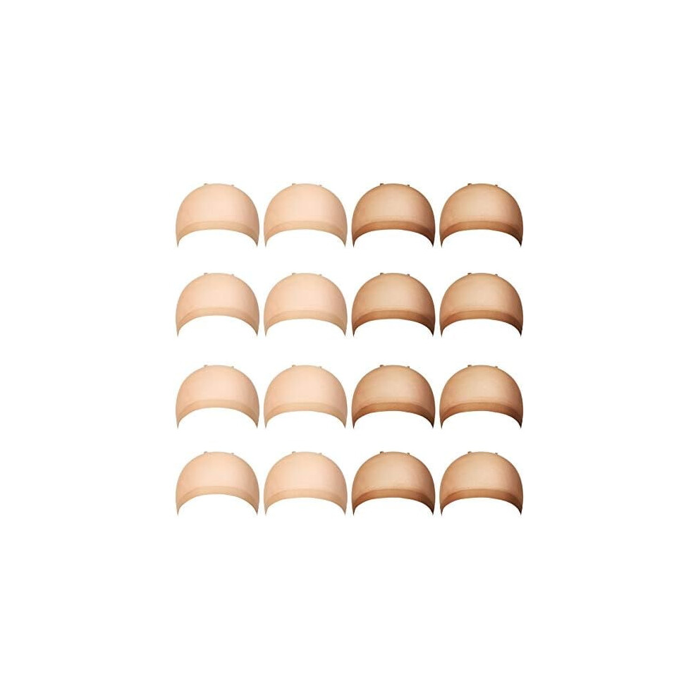 Unisex Cream 100 Count Elastic Medium Nude Wig Caps Stretchy Nylon Stocking Caps For Women (Beige And Nude)