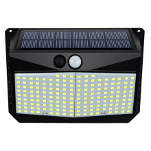3Pcs Black Solar Powered LED Outdoor Wall Lamp Waterproof Sensor Light