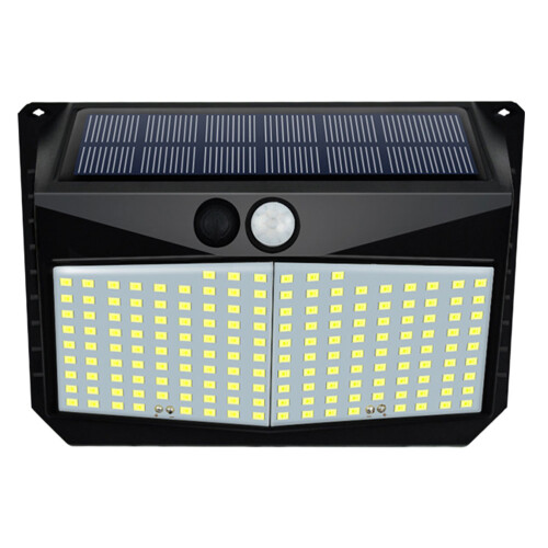 3Pcs Black Solar Powered LED Outdoor Wall Lamp Waterproof Sensor Light