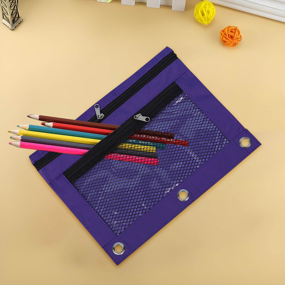 Portable 3-ring Zipper Pouch â Sleek Binder Cosmetic & Office Travel Organizer, Compatible with standard binders