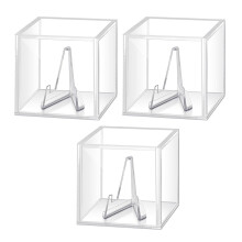 Scatola porta anelli in acrilico, contenitore per gioielli e plettri per chitarra con elevata trasparenza e design antipolvere.