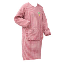 Cotton-Linen Women's Long Sleeve Smock Apron with Pockets