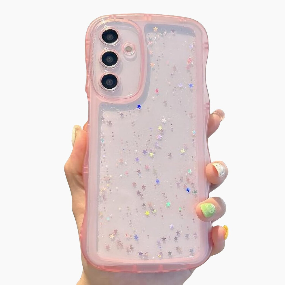 Samsung Galaxy A25 5G Glitter Clear Case Curly Wave Pink 902370099458