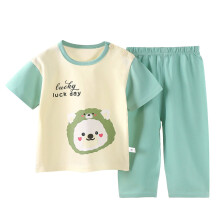 Zomerse outfit voor peuters (jongens en meisjes) met cartoonprint: topje met korte mouwen en short, 2-delig, geschikt voor kinderen van 18-24 maanden.
